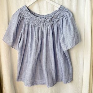 A New Day Cotton Blue Striped Top sz XL